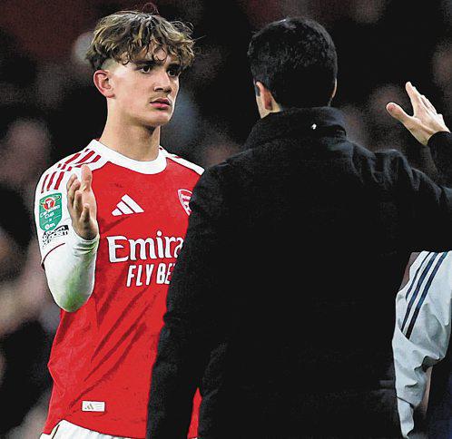 Arteta delights in 'natural' skills of whizz-kid Dowman