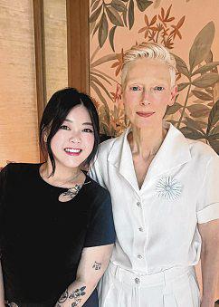 Local nail artist gives actress Tilda Swinton a manicure for Chanel show in Singapore