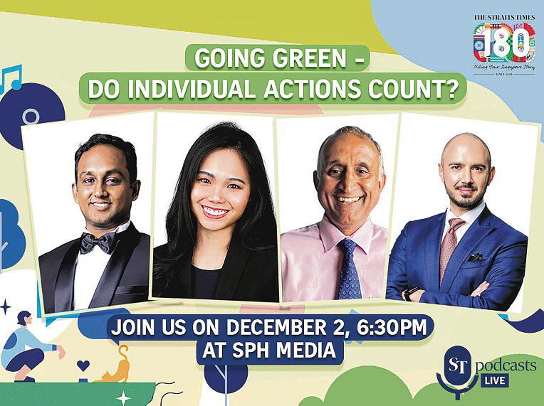 Final ST Podcasts Live event to spotlight climate, green transport issues