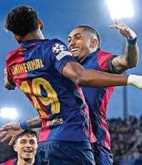 Raphinha doubles up for Barca
