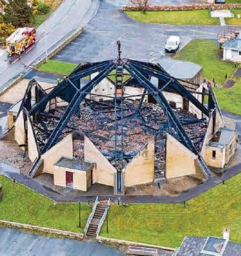 'FIRE FLASH' AT BURNED CHURCH