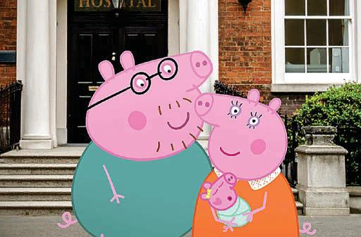 Evie Pig makes an entrance fit for a princess..