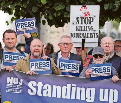 Vigil held for slain Gaza journalists