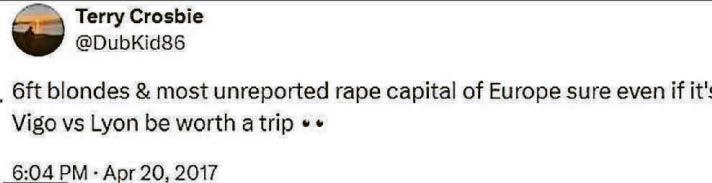 '6ft blondes and most unreported rape capital of Europe... be worth a trip'