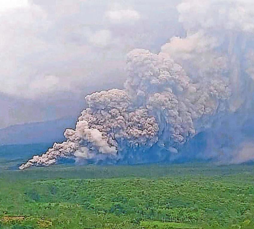 VILLAGES COVERED IN ASH AFTER ERUPTION