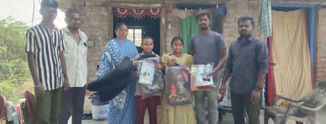 స్కూల్ బ్యాగ్ లు నోటు బుక్స్ దుప్పట్లు పంపిణీ