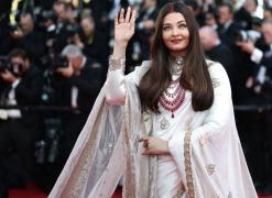 Aishwarya Rai Bachchan at Cannes: Actor sports sindoor, stuns in a white saree with ruby necklaces
