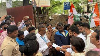 Youth Congress protests over construction move on Pune’s BMCC playground, says ‘it’s a gradual takeover’