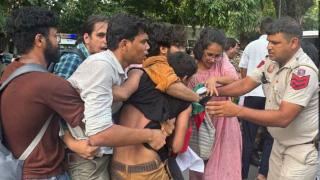 Protesters outside Israel embassy detained for several hours, FIR registered