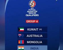 India grouped with Kuwait, Australia, and Mongolia in AFC Futsal Asian Cup 2026 qualifiers