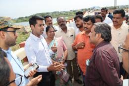 District Collector Inspects Munneru Low-Lying Areas and Guides Officials.