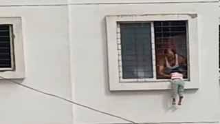 4-year-old girl dangles from third-floor window in Pune for 15 minutes, rescued by off-duty firefighter
