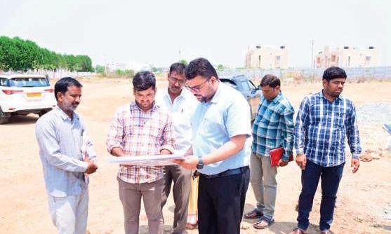 Collector Badavath Santosh Inspects Women's Federation Building Construction in Nagarkurnool