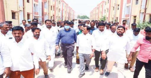 MLA Anil Kumar Reddy examined the double bedroom houses in Singannagudem