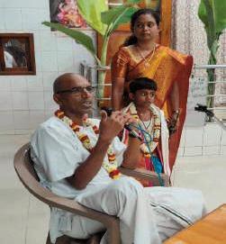 Dhruva Kumar Raju honorned by ISKCON : Swamy Rajasekher Das