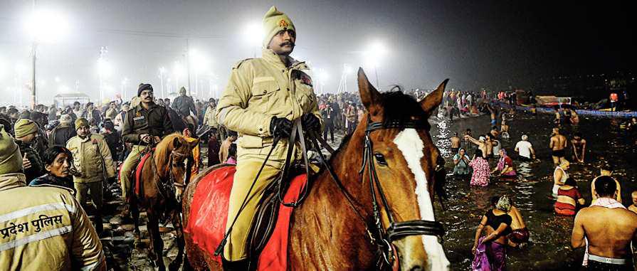 अमृत स्नान के लिए पुलिस ने की चाक-चौबंद व्यवस्था