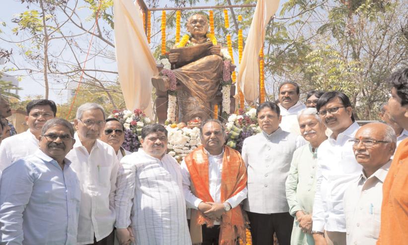 ఘనంగా ఎం.ఎస్. ఆచార్య విగ్రహావిష్కరణ