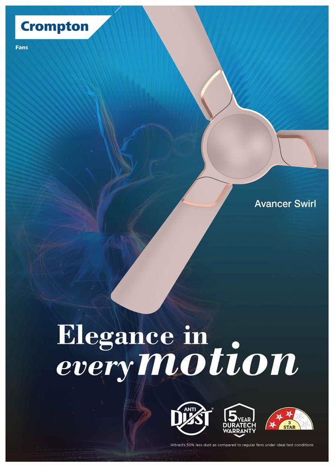 ELEVATE YOUR SPACE WITH CROMPTON'S STYLISH AVANCER SWIRL CEILING FAN
