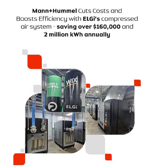 MANN+HUMMEL CUTS COSTS AND BOOSTS EFFICIENCY WITH ELGI’S COMPRESSED AIR SYSTEM - SAVING OVER $160,000 AND 2 MILLION KWH ANNUALLY