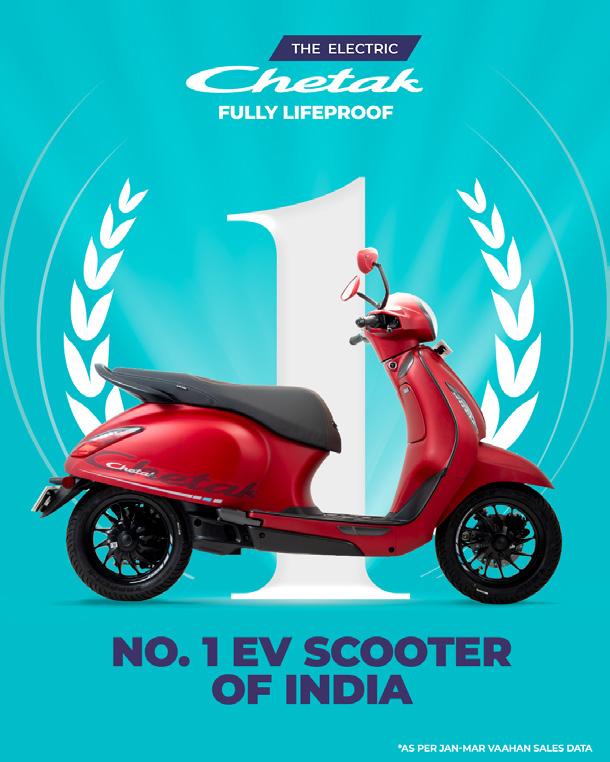 BAJAJ CHETAK CONTINUES ITS LEGACY OF LEADERSHIP BAJAJ GHETAK LENDS ELECTRIC SCOOTER SALES IN (04 FY'25 WITH 29% MARKET SHARE