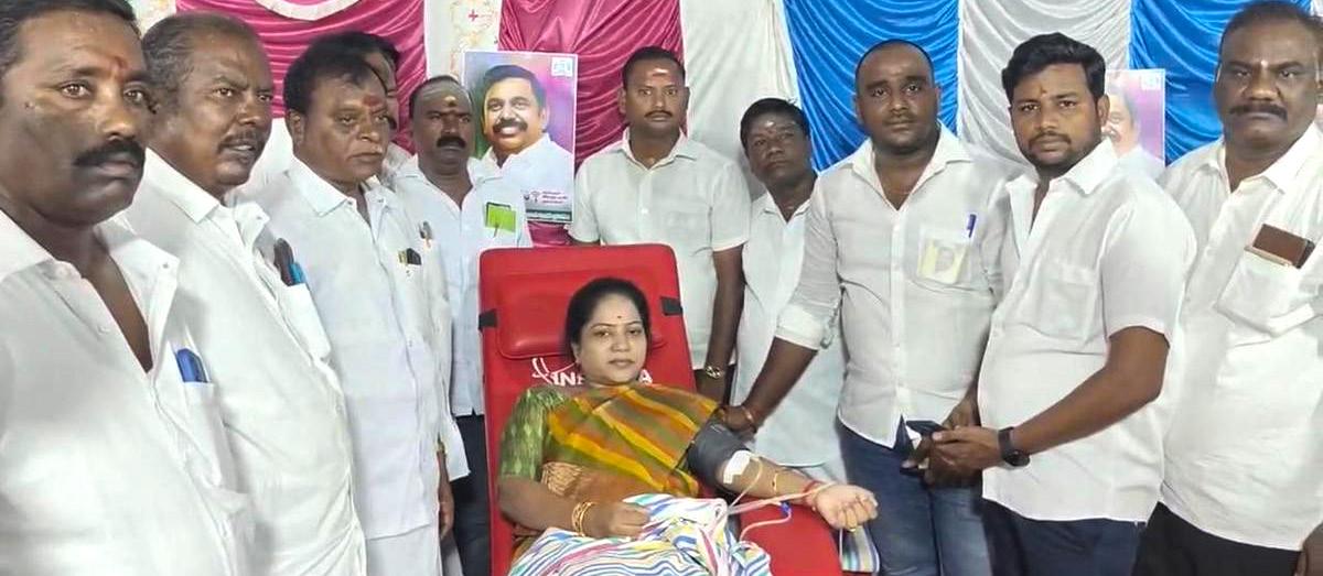 TIRUVANNAMALAI AIADMK FUNCTIONARY DENIES DONATING BLOOD AT CAMP AFTER VIDEO OF HER 'PRETENDING' GOES VIRAL