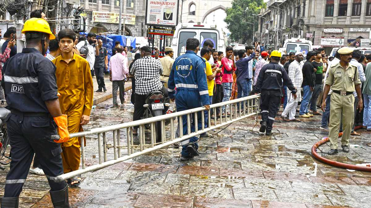 HYDERABAD FIRE: AT LEAST 17 KILLED IN FIRE AT A BUILDING IN GULZAR HOUZ NEAR CHARMINAR