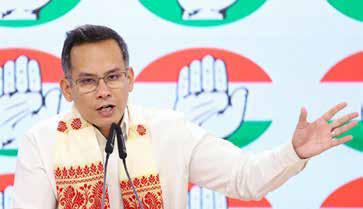BJP GOVT IN ASSAM CONCERNED FOR POWER, MONEY, LAND, SYNDICATE: GAURAV GOGOI