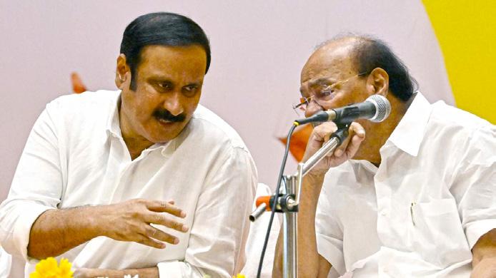 ANBUMANI CALLS ON FATHER AND PMK FOUNDER RAMADOSS AT THAILAPURAM AMID SPECULATION OF RAPPROCHEMENT
