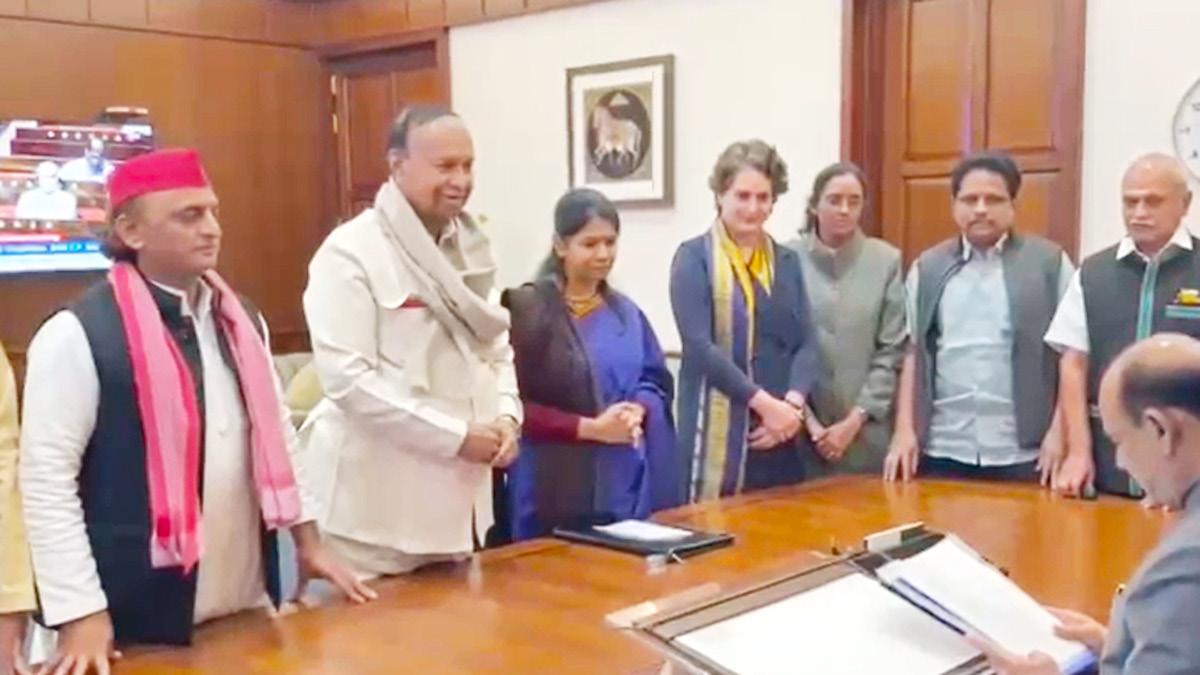 INDIA bloc MPs submit letter to LS Speaker to move impeachment motion against Justice Swaminathan