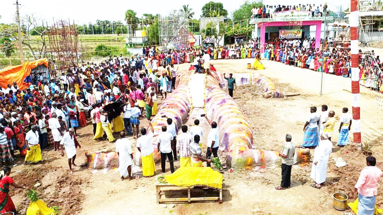 வந்தவாசி அருகே ஸ்ரீ திரௌபதி அம்மன் கோயிலில் துரியோதனன் படுகளம் நிகழ்ச்சி