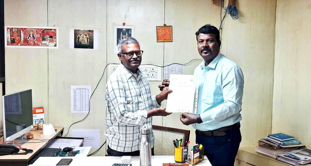 தூத்துக்குடி இயற்கை ஆர்வலர் தாமோதரனுக்கு குடிநீர் வடிகால் வாரிய தலைமை பகுப்பாய்வாளர் பாராட்டு