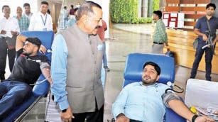 Dr Jitendra launches Blood Donation Camp, expresses solidarity with security forces