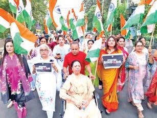 Impressive Tiranga Rally taken out in Gandhi Nagar area