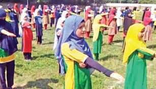 Students take anti-drug pledge at inter-school zonal level U14 Girls Sports meet