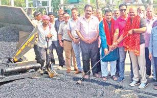 Yudhvir starts blacktopping work from Amar Singh Club to Bhagwati Nagar