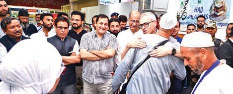 Chief Minister Omar Abdullah receives first batch of Hajj Pilgrims at Srinagar Airport