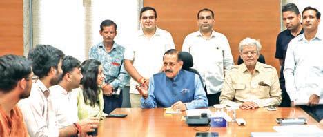 Dr Jitendra meets public deputations at BJP Central office