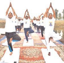 BSF troops perform yoga on Kathua's pontoon bridge
