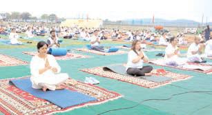 DYSS celebrates Int’l Yoga Day with enthusiasm at Khel Gaon