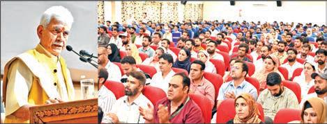 Youths will create brighter future for J&K, ensure long-lasting peace: LG