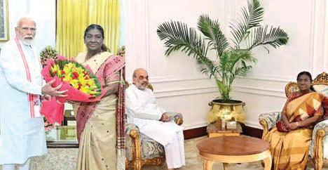 Modi, Amit Shah meet President Murmu within hours