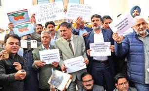 NC MLAs holds protest seeking restoration of statehood