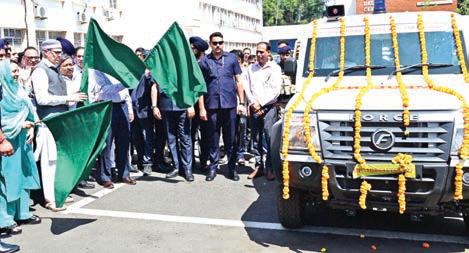 Flags off ambulances, healthcare equipment