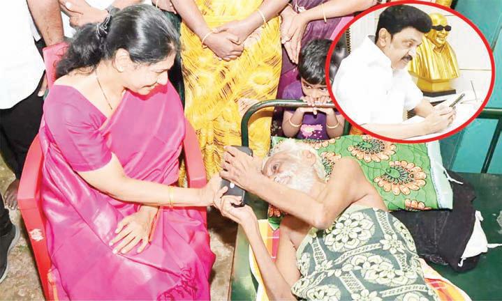திமுக மூத்த நிர்வாகி சக்திவேலிடம் தொலைபேசி வாயிலாக நலம் விசாரித்தார், முதலமைச்சர் மு.க. ஸ்டாலின்