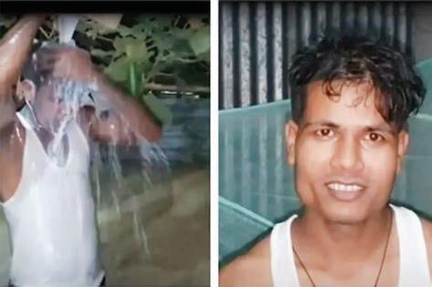 கிடைத்தது விடுதலை: பாலில் குளித்து விவாகரத்தை கொண்டாடிய கணவர்