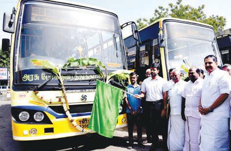 போக்குவரத்து கழகம் சார்பில் ஈரோட்டில் இருந்து 4 புதிய பஸ்களின் இயக்க தொடக்க விழா