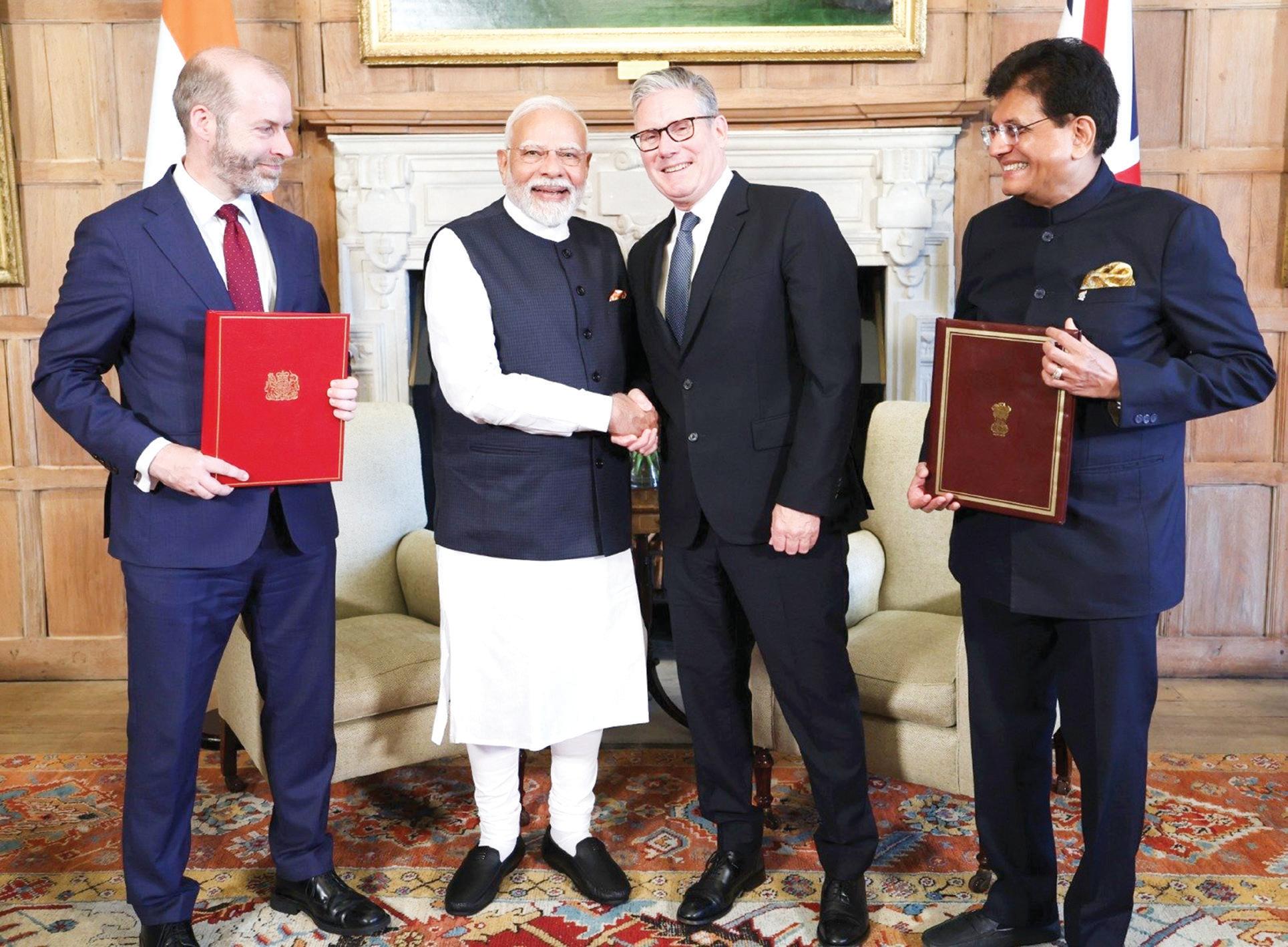 இந்தியா - இங்கிலாந்து நாடுகள் இடையே தடையற்ற வர்த்தக ஒப்பந்தம்