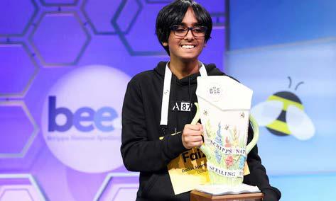 அமெரிக்காவில் நடந்த ஸ்பெல்லிங் பீ போட்டியில் இந்திய வம்சாவளி மாணவர் சாம்பியன்