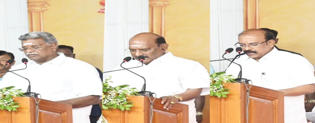 புதுச்சேரியில் 3 அமைச்சர்கள் பதவியேற்பு