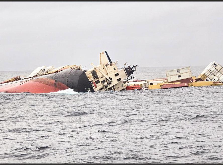 All 24 crew members rescued as their cargo ship submerges off Kochi coast